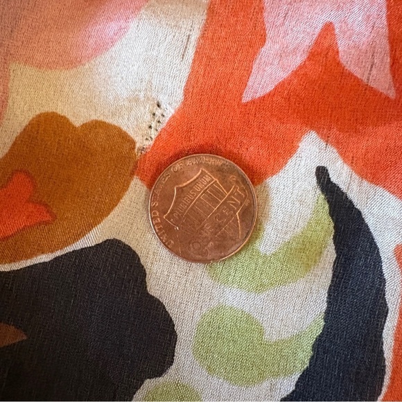 Exotic Floral Silk scarf wrap sarong extra large 56” x 59” vintage textile art - Picture 7 of 15